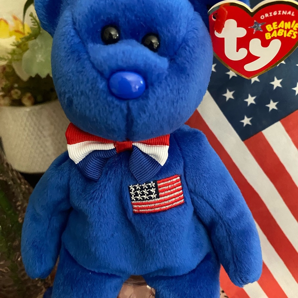 🇺🇸 RETIRED TY BEANIE BABY “JOHN” PATRIOTIC BEAR. RARE! MWMT! APPROX 8”. - Picture 7 of 7